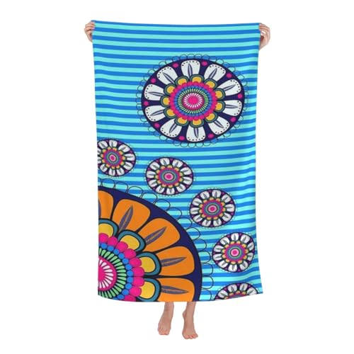 Cute Boho Beach Towel for Women/Adults, Personalized Microfiber Beach Towels Bulk, Quick Dry Beach Towel for Pool, Lightweight Bath Towels Oversized Clearance 30"x 60" - color: Boho2, size: 30"x 60"