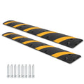 Garvee Speed Bump, 2 Pack 6 Ft Rubber Speed Bumps for Asphalt Road Driveway, 25000 lbs Load Capacity Modular Cable Ramps Cable Protector Ramp Hose Protector Ramp with 2 Cord Channel