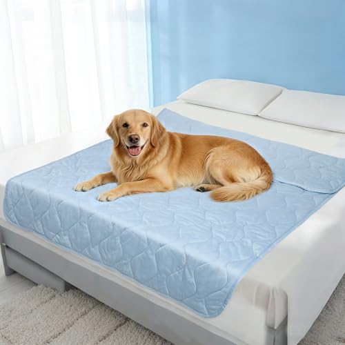 Cooling Blanket for Dogs - Q-MAX>0.4 Waterproof Pet Throw Blanket Bed Cover, Non-Slip Dog Blankets for Couch Protector, Washable Furniture Cover for Summer, Blue,60x80 - color: Light Blue, size: 60x80 Inch