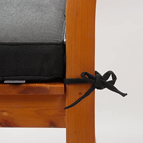 Magpie Fabrics Indoor Outdoor Waterproof Square Chair Cushion, 18" x 18" x 2.5", 2 Pack, Water Resistant Seat Cushions, for Patio Garden Office, Black - color: Black