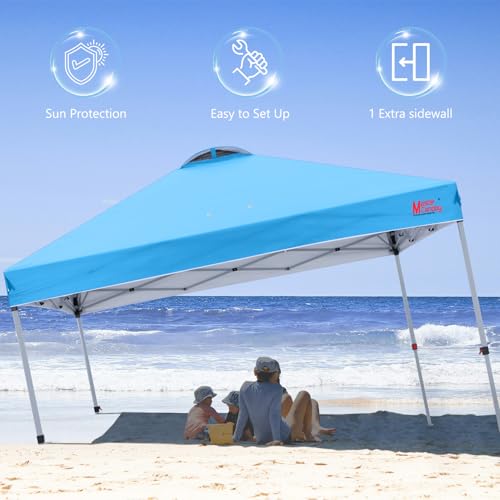 MASTERCANOPY Durable Pop-up Canopy Tent with 1 Sidewall (10'x10',Sky Blue) - color: Sky Blue, size: 10x10