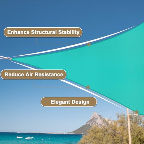 Amagenix Waterproof Sun Shade Sail 10'x10' Turquoise Shade Canopy Curved Edge 95% UV Blocking Awning Shelter for Outdoor Patio Backyard Garden Activities,Customized - color: Turquoise, size: 1 0' X 1 0', style: Waterproof Rectangular