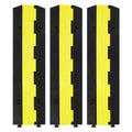 3 Pack of Heavy Duty Rubber Cable Protectors with 2 Channel Ramps, 11000lbs Capacity Speed Bumps for Cables and Vehicles, Perfect for Indoor and Outdoor Use