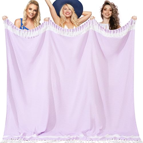 Genovega Oversized Giant Turkish Beach Towel Blanket Extra Large XXL Lightweight Quick Dry Sand Free Boho Throw Pool Cloud Sandrpoof Blankets Women Men Big Jumbo Wide 2 Person Size Dot Purples