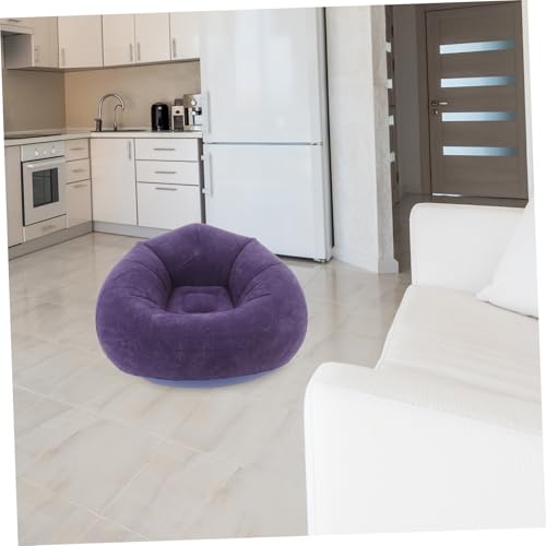 Alipis Inflatable Chair for Adults Soft Flocked Lazy Folding Portable Lounge Sofa for Living Room Bedroom Camping and Reading Includes Inflatable Pump