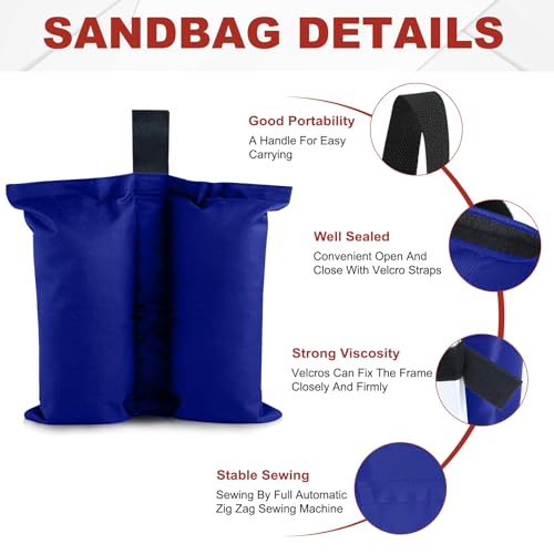 ABCCANOPY Canopy Weights 120 LBS Gazebo Tent Sand Bags,4-Pack Blue (Without Sand) - color: Blue, size: 120 LBS