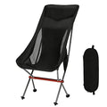 SHALLWE Camping Chairs, All Aluminum Frame Portable Folding Camp Chair for Adults, Heavy Duty High Back Collapsible with Built-in Pillow, Side Pocket, Carry Bag for Backpacking, Hiking, Beach - color: Black