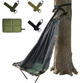 Ultralight Low Down Hunting Tree Seat - Portable Tree Hammock Chair for Deer Hunting - 330lbs Capacity Silent Suspension Seat - Includes 2 Aluminum Poles & Camo Carry Bag (2 lbs)