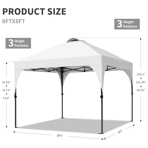 GDY 10x10 Easy Set Up Camping Canopy, Pop Up Tent with 4 Piece Sidewalls, Easy Up Canopy for Events, Parties, Gatherings, Camping, White. - color: White, size: 10x10