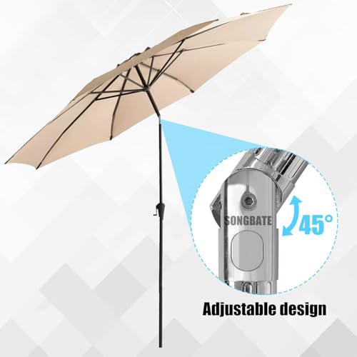 Patio Umbrella Accessories, Outdoor Umbrella Replacement Parts, Push-Button Tilt Adjustment for Garden Umbrellas, Silver (1.5inch)
