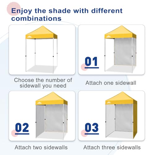EAGLE PEAK Canopy Sidewall for 5x5 Pop Up Canopy Frame, Single Side Wall Panel Only (Fits 5x5 Straight Leg Frame, Canopy Top or Frame NOT Included), Yellow - color: Yellow