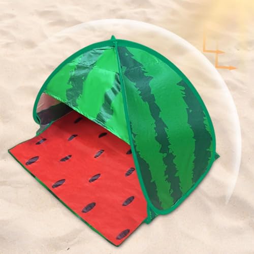Head Sun Shelter Tent, PopUp Beach Shade Sun Protection Face, Pet Beach Tent, Instant Protection Canopy, Windproof Waterproof Small Breathable Portable for Camping - color: Watermelon