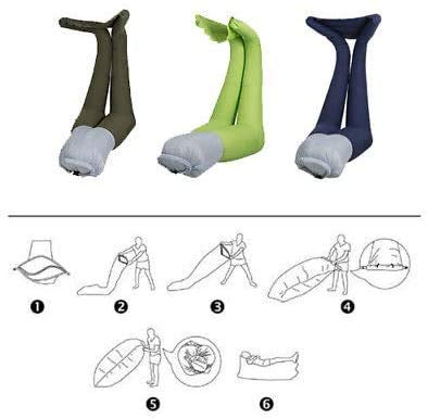Inflatable Air Lounger with Sun Canopy and Carry Bag Sunshade Easy Blow Up Hangout Couch for Indoor and Outdoor for Beach Pool Picnic Camping