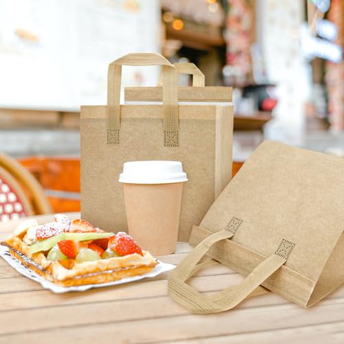 120 Pcs Insulated Take Out Bags Bulk in Thermal Insulation Lunch Bag for Hot Cold Food Pizza Coffee Milk Tea Delivery Cooler Bag for Catering Restaurant Picnic (9.5 x 9.5 x 6 in) (120, 24x24x15)