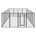 Amazon Basics Dog Playpen, 16 Panels Metal Fence with Door, Foldable for Indoor and Outdoor Use, Suitable for Small to Medium Sized Dogs, 42 Inch Height, Black - style: 16pcs-42"