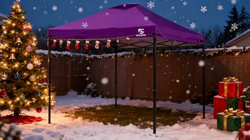 10x10 Pop Up Canopy Replacement Top Cover with Air Vent for Straight Leg Canopy Tent, Waterproof for Outdoor Garden Patio Camping Sun Shade (Purple) - color: Purple