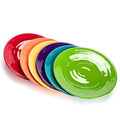 11-Inch Melamine Plates (Set of 6) - Unbreakable and Reusable Plastic Dinnerware with Ceramic Feel, Stackable and Dishwasher-Safe - Versatile for All Meals (Multicolor) - color: Multicolor