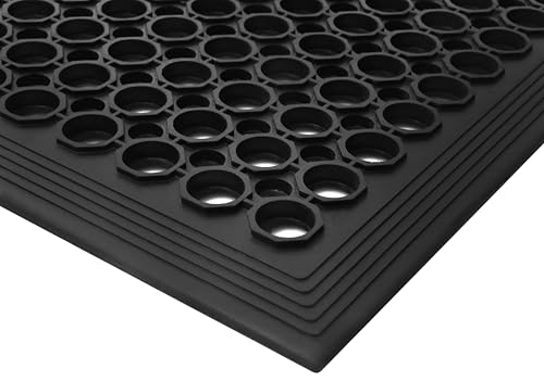 IRONGATE Rubber Doormat - Anti Fatigue Large 36x60 Rubber Floor Mat - Non Slip Indoor Outdoor Heavy Duty Commercial Kitchen Mat - Ramp Pool Restaurant Garage Big Floor Mat - Anti Slip Bar Drainage Mat - size: 36"L x 60"W x 0.5"Th