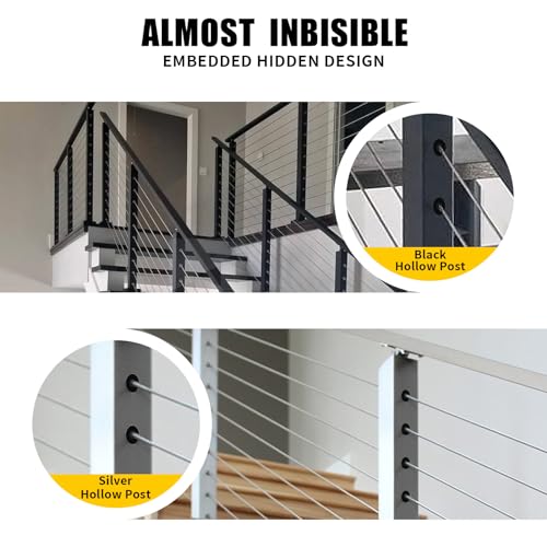 200Pack 30 Degree Angle Rubber Cable Railing Grommets for 1/8" 5/32" 3/16" Cables for Wood/Metal Cable Railing Posts, 1/8" Slant line Cable Railing Grommet,Cable Railing kit for Metal - size: 30 Degree
