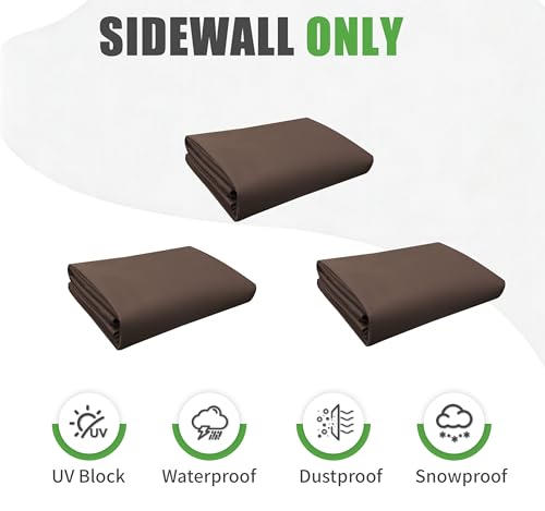 3PCS Grill Gazebo Replacement Canopy Sidewall, 5' x 8' Outdoor BBQ Gazebo Canopy Sunwall,(Brown) - color: Brown