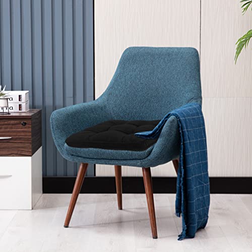 Furlide Chair Cushion with Ties 18 x 18 Inch Indoor Outdoor Cushions for Dining Chairs Set of 2, Square Black - color: Black