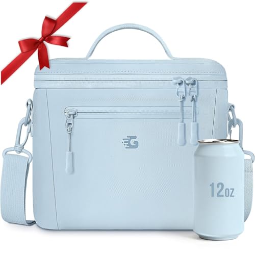 GLORIEROO Insulated Lunch Box Bag Women - Waterproof Leakproof Lightweight Reusable Cooler for Work Picnic - color: Blue, size: Standard 11l