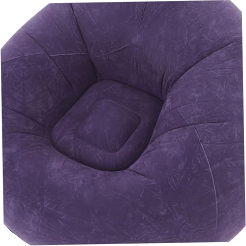PRETYZOOM Inflatable Lazy Chair for Adults Portable Flocked Bean Bag Sofa for Indoor Living Room Bedroom Camping and Outdoor Relaxation Includes Pump Compact and Space-Saving Design