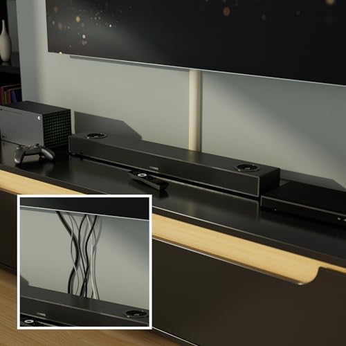 D-Line TV Wire Hider, Half Round Cord Cover for Wall Mount TV, Hinged One-Piece Raceway, Paintable, Self-Adhesive Cable Management - 2" (W) x 1" (H) x 18" Length - Beige - color: Beige
