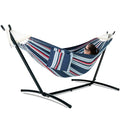 GAFETE Double Hammock with Stand for Outside, Upgraded Spreader Bar, Heavy Duty Space Saving Steel Stand 2 Person, Convenient Pockets, Easy Assembly, 600lbs Weight Capacity, Indoor & Outdoor (Night) - color: Night