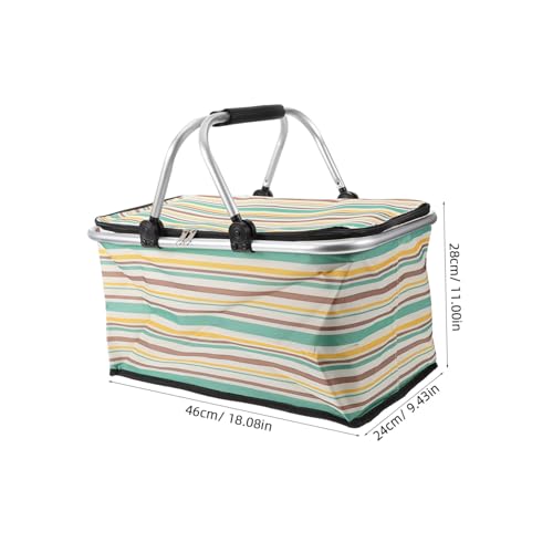 MERRYHAPY Portable Collapsible Insulated Basket Picnic Car Meal Shopping Bag Insulation for Fresh Food Storage