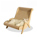 Elevated Cat Bed with Breathable Hemp Rope & Wooden Frame,Cool & Scratch-Resistant Pet Bed for Indoor Cats,Wooden Kitty Lounger,Kitten Elevated Bed for Indoor Nap Lounge Furniture