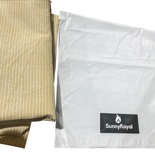 SunnyRoyal Sun Shade Sail 8'x12' Rectangle UV Block Sunshade Canopy Awning Shade Cloth for Outdoor Patio Garden Swimming Pool (Beige)
