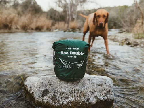 KAMMOK: Roo Double Hammock | Made from Strong & 100% Recycled Water Resistant Ripstop Fabric | Comfortable, Packable, Lightweight (Lifetime Adventure Grade Warranty), Sky Blue - color: Sky Blue, size: Roo Double