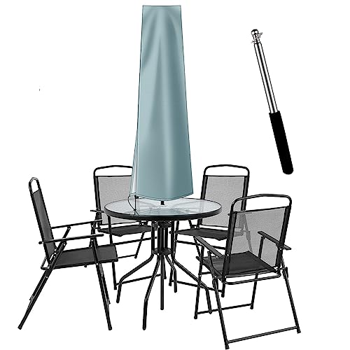 OKPOW Umbrella Covers for Outdoor Umbrellas - Small Patio Umbrella Cover for 6 ft to 9 ft Outdoor Table Umbrella - Waterproof Windproof Anti-UV Garden Parasol Covers, Grey - color: Grey