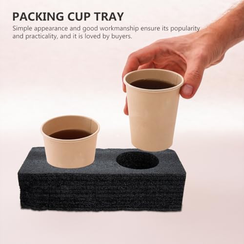 ULTECHNOVO 2-Pack Cup Carrier Tray 2-Cup Drink Holder for Takeout Milk Tea Coffee Beverage Convenience 9.44X3.93X2.55 Inch Durable Caddy Food Accessory