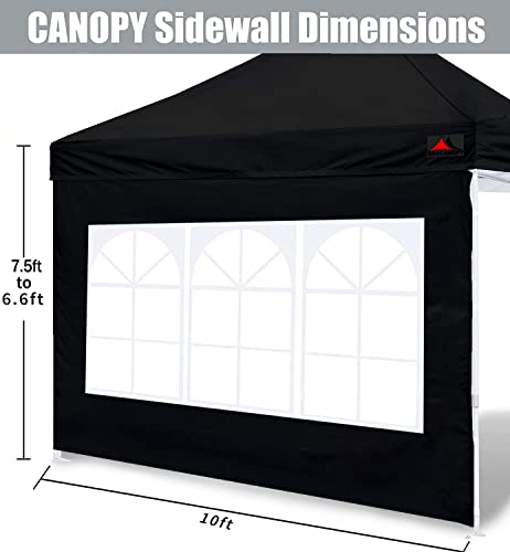 SCOCANOPY SideWall with Window for 10x10 Canopy Frame, 2 Pack SunWall Only,Black - color: Black, size: 10X10