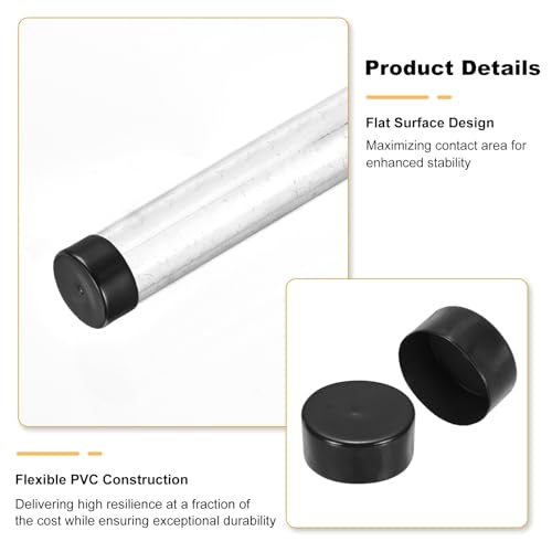 uxcell 110mm (4 5/16") ID Rubber End Caps, Round Vinyl Plug Insert Plastic End Caps for Tubing, Fence, Pipe Post, Furniture, Railing, Black, 80mm Height - color: Black, size: 110mm(4 5/16") x 80mm H