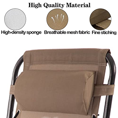 Ostlttyn Zero Gravity Chair Replacement Pillow Headrest with Elastic Band, Universal Soft Removable Padded Cushion Head Pillow for Zero Gravity Lounge Chair, Folding Patio Lawn Recliner Chair, Tan - color: Tan, size: 1 Pack