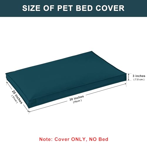 Dog Bed Covers Replacement Washable, Waterproof Dog Bed Cover with Zipper, 30Lx20Wx3H inch Durable Oxford Pet Bed Cover for Outdoor/Indoor Use, Cover Only, Cyan - color: Cyan, size: 30*20*3 inch