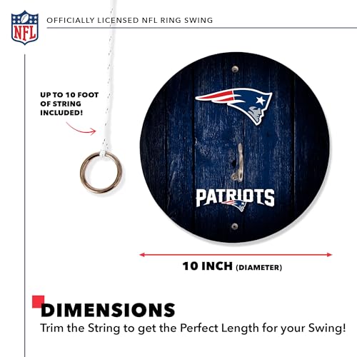 Solid Wood NFL Hook & Ring Toss Set with Direct Print HD Team Graphics – Easy Hang Hook and Ring Toss Target – Great Gift for Any Football Fan! Ring Toss Family Game for a Game Room