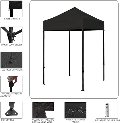 Eurmax USA 5x5ft Pop Up Canopy, Commercial Instant Tent for Outdoor Events, Patented No-Tip Rolling Storage Bag with 4 Sandbags, UV & Water Resistant, Heavy Duty Portable Shelter Gazebo,Red - color: Red, size: 5x5