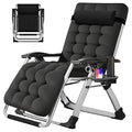 Slsy Zero Gravity Chair, Reclining Lounge Chair with Removable Cushion & Tray for Indoor and Outdoor, Patio Recliner Folding Reclining Chair - color: Arctic Black, style: Zero Gravity Chair
