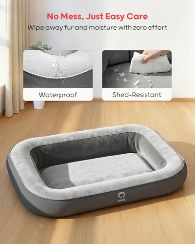 QPAU 36 in Inflatable Dog Bed for Home Travel and Outdoor, Pet Mattress for Small, Medium & Large Dogs (Pump Included - size: Medium to Large
