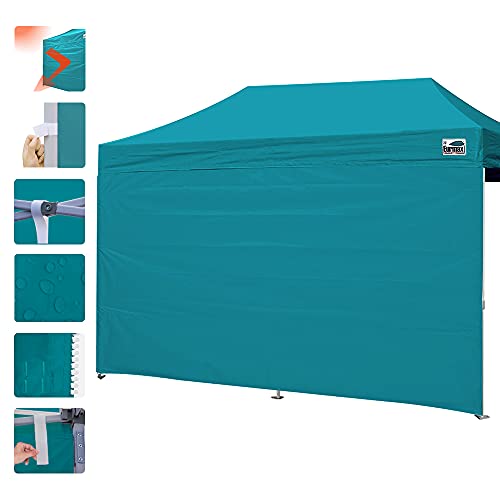 Eurmax USA 10x20 Pop Up Canopy SunWall-UV Protection for Tents,Blocks Sunlight&Wind,Water Resistant Side Wall Only,Easy Hook & Loop Installation,Fit for 20FT Straight Leg Shelters&Gazebo,Turquoise - color: turquoise, size: 10x20