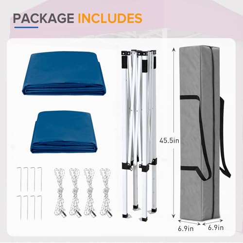 EAGLE PEAK Pop up Canopy 5x5, Outdoor Portable Canopy Tent with One Removable Sunwall, Carry Bag Included, Dark Blue - color: Dark Blue
