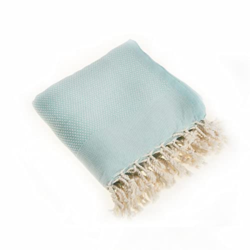 Beach Towel | Cotton Beach Towels, Easy to Carry, Sand Free, Highly Absorbent, Quick Dry, Turkish Towels for Travel Camping Bath Sauna Beach Gym Pool Yoga SPA by Lahammam, Akasya, Aqua - color: Aqua, size: Akasya