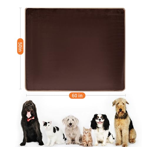 Water Proof Blanket 50x60 Inches - Reversible Flannel Blanket for Bed, Sofa,Couch- Spillproof, Leakproof Soft Double-Sided Brown Throw Blanket for Adults, Pets, Couples - color: Pure Brown, size: 50"x60"