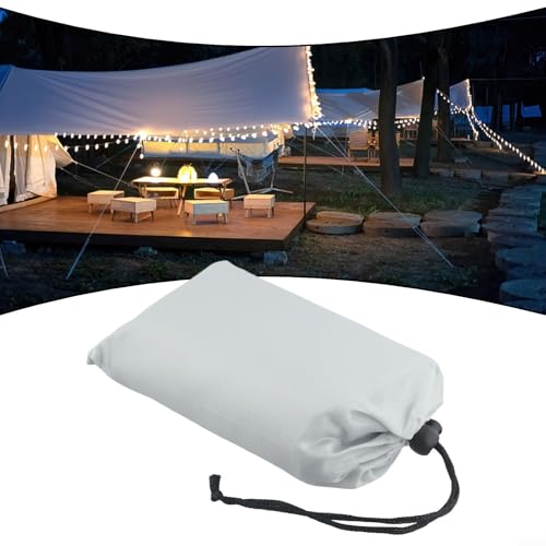 210T Polyester Camping Tarps, Waterproof Rain Fly Sun Shade Shelters With 6 Tie Points For Hiking Backpacking Beach Picnic(for FRENCH grey 140x200CM) - color: French Grey 140x200cm
