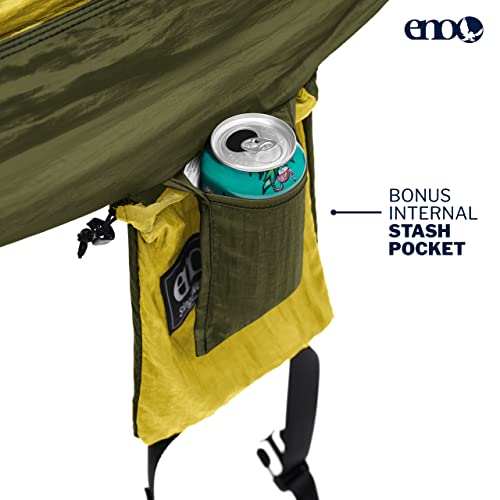 ENO, Eagles Nest Outfitters SingleNest Lightweight Camping Hammock - color: Melon | Olive