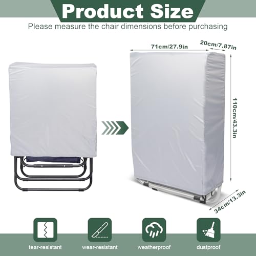 Zero Gravity Folding Chair Covers 2PCS, Waterproof UV-Proof 420D Oxford Cloth Lawn Patio Furniture Covers All Weather Resistant, Anti Gravity Chair Covers for Folding Chairs, 28"W x 13"D x 43"H, Grey - color: Light Grey, 2pcs